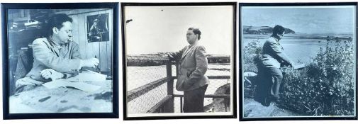 UNKNOWN three original black & white photographs - poet, Dylan Thomas in Laugharne, 1953, used to