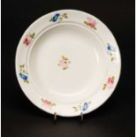 SWANSEA BEVINGTON PORCELAIN MUFFIN DISH, everted rim and centre painted with convolvulus, rare '