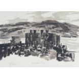 ‡ SIR KYFFIN WILLIAMS RA limited edition (435/500) print - Conwy Castle, fully signed in pencil,