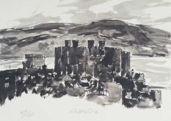‡ SIR KYFFIN WILLIAMS RA limited edition (435/500) print - Conwy Castle, fully signed in pencil,