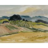 ‡ SIR KYFFIN WILLIAMS RA watercolour - entitled verso 'French Landscape', signed with initials, 39 x