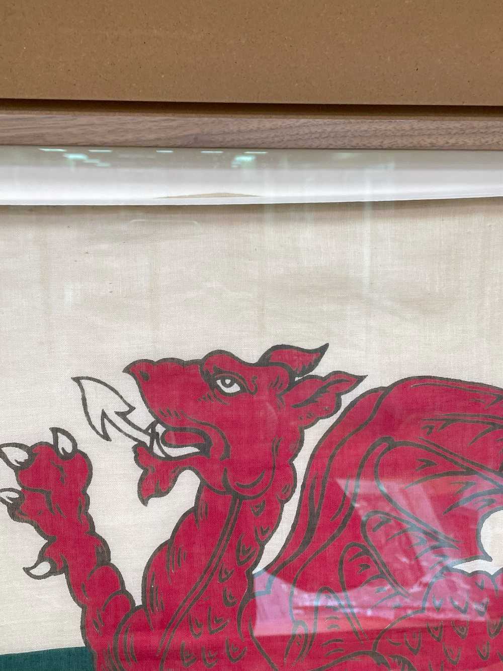 EARLY 20TH CENTURY WELSH FLAG (Y DDRAIG GOCH) with stitched edging and printed British made, 43 x - Image 18 of 21