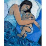 ‡ CLAUDIA WILLIAMS oil on canvas - entitled verso 'Asleep' on Martin Tinney Gallery label, signed,