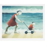 ‡ MURIEL DELAHAYE limited edition (artists proof) coloured print - entitled 'Woman with a Pram',