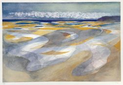 ‡ JOHN ELWYN limited edition (189/300) lithograph - Laugharne Estuary from Dylan Thomas'