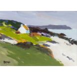 ‡ DONALD MCINTYRE acrylic - entitled verso 'Croft, Mull of Kintyre', signed with initials, 20 x