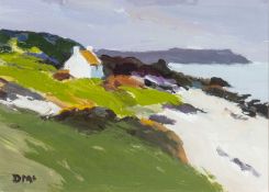 ‡ DONALD MCINTYRE acrylic - entitled verso 'Croft, Mull of Kintyre', signed with initials, 20 x