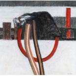‡ GEORGE LITTLE pastel and acrylic - entitled verso 'Industrial Composition, Girders', signed, 52
