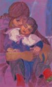 ‡ CLAUDIA WILLIAMS pastel - mother and child embracing, entitled verso on Martin Tinney Gallery
