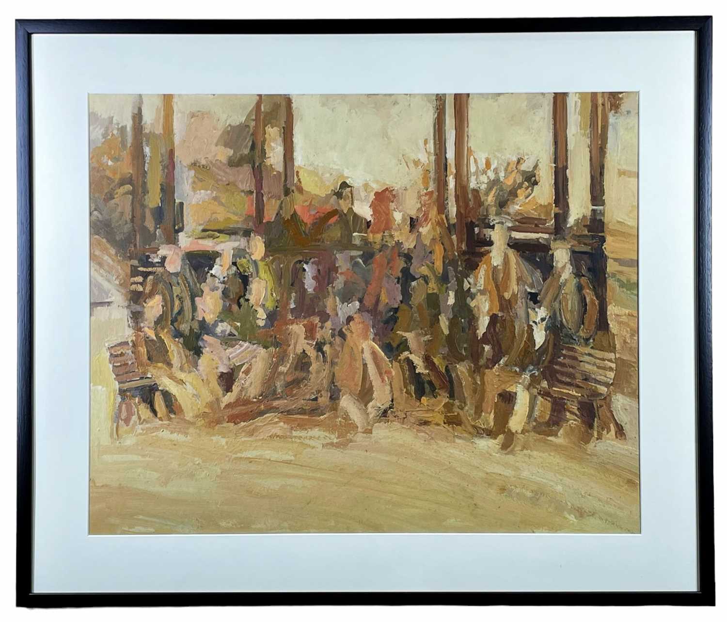 ‡ JOHN UZZELL EDWARDS oil on paper - entitled verso 'The Outing', unsigned, 59 x 75cms Provenance: - Image 2 of 2