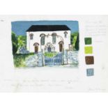 ‡ JOHN ELWYN maquette for lithograph - 'Capel Hawen', 27.5 x 38cms Provenance: private collection