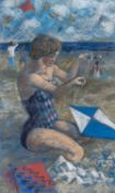 ‡ CLAUDIA WILLIAMS pastel - entitled verso, 'Flying Kites' dated 2003 on Martin Tinney Gallery