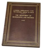 RARE DE LUXE NATIONAL LIBRARY OF WALES BOUND VOLUME 'The Department of Manuscrips and Letters,