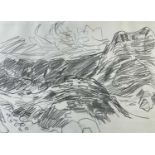‡ SIR KYFFIN WILLIAMS RA pencil on paper sketch - mountain landscape, 19 x 15cms Provenance: