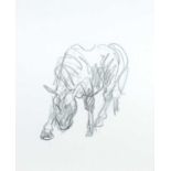 ‡ SIR KYFFIN WILLIAMS RA pencil - horse grazing, 23 x 19cms Provenance: Collection of the Late