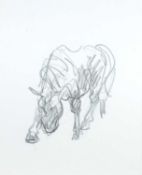 ‡ SIR KYFFIN WILLIAMS RA pencil - horse grazing, 23 x 19cms Provenance: Collection of the Late