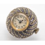 RARE ROLEX SEED PEARL WATCH PENDANT, circa 1910-15, the spherical silver case set with half pearls