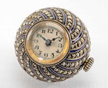 RARE ROLEX SEED PEARL WATCH PENDANT, circa 1910-15, the spherical silver case set with half pearls