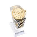 ROLEX DATEJUST GOLD & STAINLESS STEEL AUTOMATIC CALENDAR WRISTWATCH, c.1980 , Ref. 16013, ser. no.