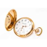 IWC SWISS 14CT GOLD HUNTER POCKET WATCH, c. 1920, case no. 524914, movement no. 49264, jewelled