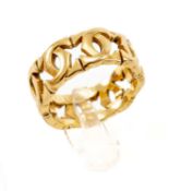 CARTIER 18CT GOLD 'EMBLEM' RING, marked 'Cartier' and '750', serial number 743723, ring size N, 8.