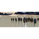 ‡ PETER OLIVER oil on board - entitled verso, 'Gathering Storm, Bay of Audierne', unsigned, 21 x