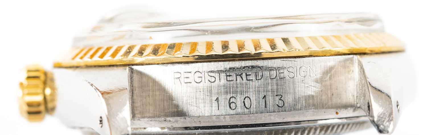 ROLEX DATEJUST GOLD & STAINLESS STEEL AUTOMATIC CALENDAR WRISTWATCH, c.1980 , Ref. 16013, ser. no. - Image 3 of 4