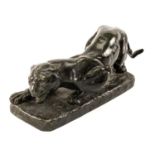 JOHN MAYNE VAN DER KEMP patinated bronze - Panther Stalking, on naturalistic rectangular base,