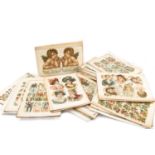 LARGE COLLECTION OF RAPHAEL TUCK & SONS EMBOSSED CHROMOLITHOGRAPHED SCRAP ALBUM PAGES, circa 1910,