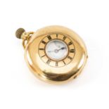 18CT GOLD HALF HUNTER POCKET WATCH by Sir John Bennett of London, engraved back cover, the 18ct gold
