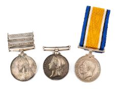 THREE MEDALS, comprising Ashantee Medal 1873-74 to G. Mott, Ord, 2nd Cl, H.M.S Barracouta; Queen's