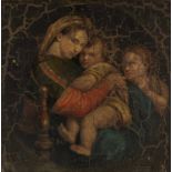 AFTER RAFFAELLO oil on panel - 'Madonna della Seddia', 36 x 36cms Comments: x