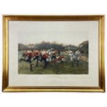 AFTER W B WOOLEN RI, lithograph - The Rugby Match, published by Mawson, Swan and Morgan, Newcastle