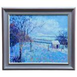 ‡ ANN PARKIN oil on board - untitled, snowy landscape, signed, 49 x 60cms Provenance: private