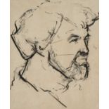 ‡ RONALD LOWE (British, 1932-1985) charcoal on paper - 'Self Portrait', 62 x 53cms Comments: