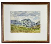 UNKNOWN ARTIST watercolour - untitled, landscape with lake, unsigned, dated July 25, '61, 25 x 35cms