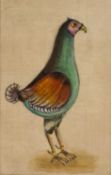 INDIAN SCHOOL (20th Century) watercolour on silk/rayon - Cockerel, 26.5 x 20cms