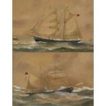 19TH CENTURY ENGLISH SCHOOL gouache - 'Rapid of Shoreham', two Ship portraits, both signed with