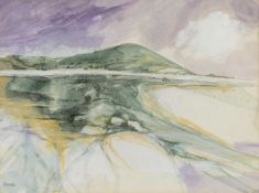 ‡ RONALD LOWE (British, 1932-1985) watercolour and body colour - seascape, 48 x 54cms Comments: