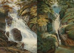 LATE 19TH CENTURY SCHOOL two watercolours - 'Rhaiadr-y-Mawddach' and 'Airey Force, Ullswater' each