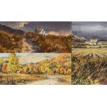 ‡ JAN GREGSON (Welsh, 20th Century) three watercolours - 'Sundown', signed, 26 x 18cms; White