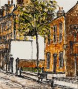 ‡ NOEL GIBSON (1928-2005) oil on board - Hackney Street Scene, 43 x 38cms Comments: framed