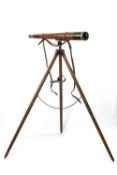 AITCHISON (LONDON) REFLECTING TELESCOPE 'THE OUTLOOK', no. 6495, in leather case on wooden tripod