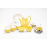 JESSIE TAIT FOR MIDWINTER, 'Patio' pattern six place yellow coffee service, together with