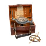 CASED J HALDEN MINER'S DIAL, with paper label, together with Indian clinometer, a brass A.C.Thornton