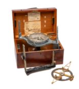 CASED J HALDEN MINER'S DIAL, with paper label, together with Indian clinometer, a brass A.C.Thornton