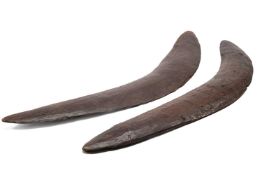 TWO INDIGINOUS AUSTRALIAN BOOMERANGS, both 47cms long (2) Provenance: private collection West Wales.