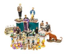 COLLECTION OF RESIN & CHINA TV CHARACTER FIGURES, including 9 x figures from 'Wallace & Gromit', 5 x