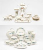TWO BONE CHINA SERVICES, comprising Wedgwood 'Clementine' tea set and Coalport 'Ming Rose' coffee