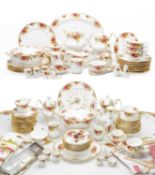 LARGE COLLECTION OF ROYAL ALBERT 'OLD COUNTRY ROSE' comprising 8 x 26.5cms dinner plates, 14 x 21cms